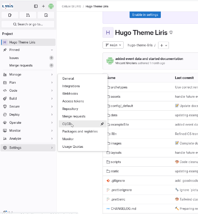 gitlab variable panel