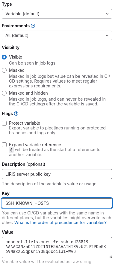 known hosts variable