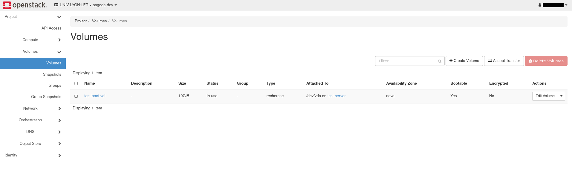 !Openstack Volumes